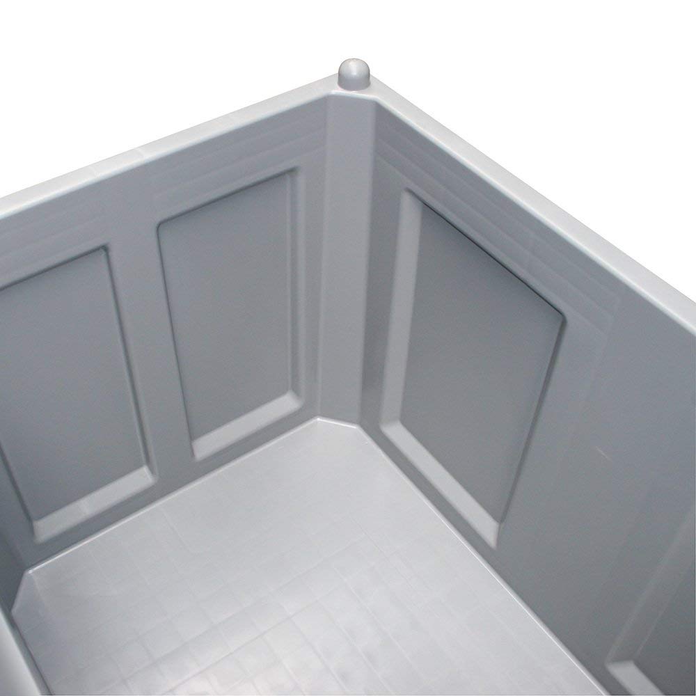 BRB 2x Palettenbox, 4 Füßen, LxBxH 1200x800x850 mm, geschlossen, Trgkr 500 kg, grau