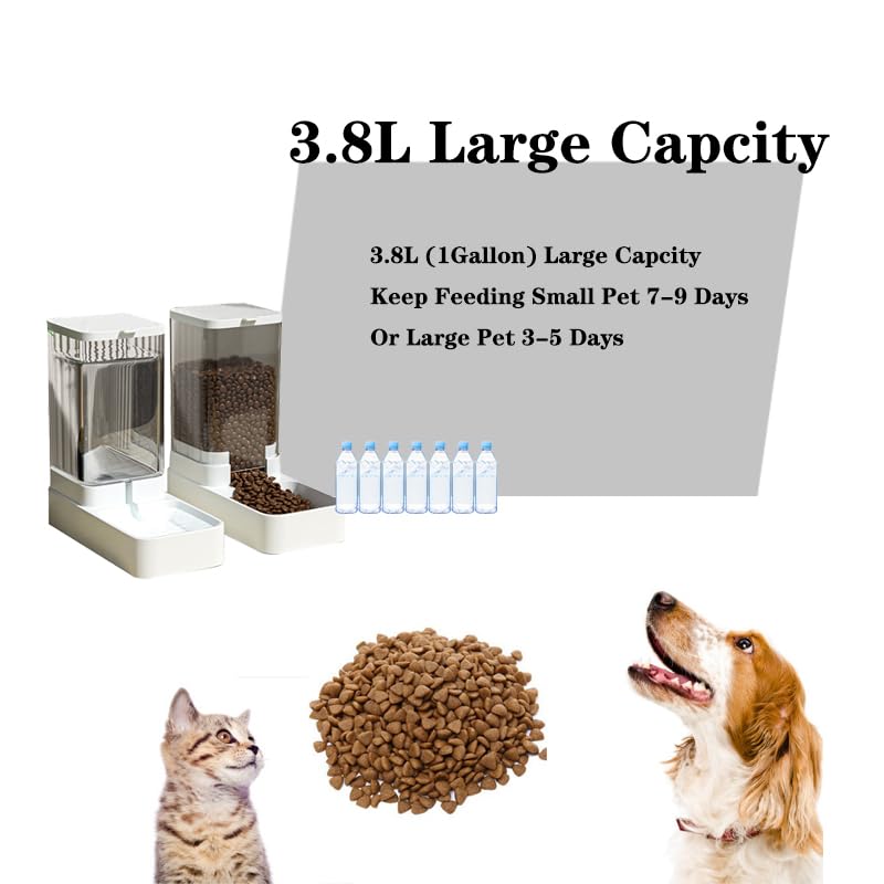 iGeekPet Care-NeverMissMeal Gravity Pet Feeder and Water Dispenser Set, Automatic Dog Feeder and Dog Water Dispenser for Dogs Cats Pets Animals Large Capacity(3.8L) - Image 3