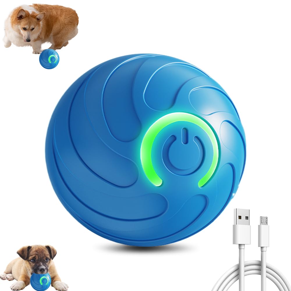 SROCOPT Interactive Dog Toys, 2025 Upgrade Vibrating Dogs Ball, Automatic Moving Dog Ball Rolling Balls, Pets Bouncing Rotating Balls Toys for Samll