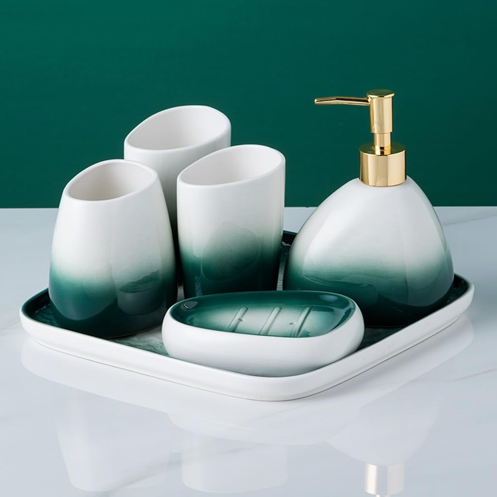 Bathroom Kit Ceramic Toothbrush Holder Lotion Bottle Home Wash Set Bathroom Kit Decoration