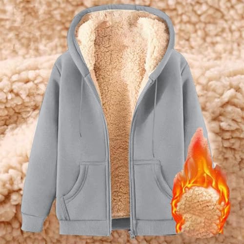 Unisex Women's Fleece Zip up Hoodie, Men Women Fleece Hoodie, Winter Fluffy Sweaters Hooded Jackets Coat with Pocket3