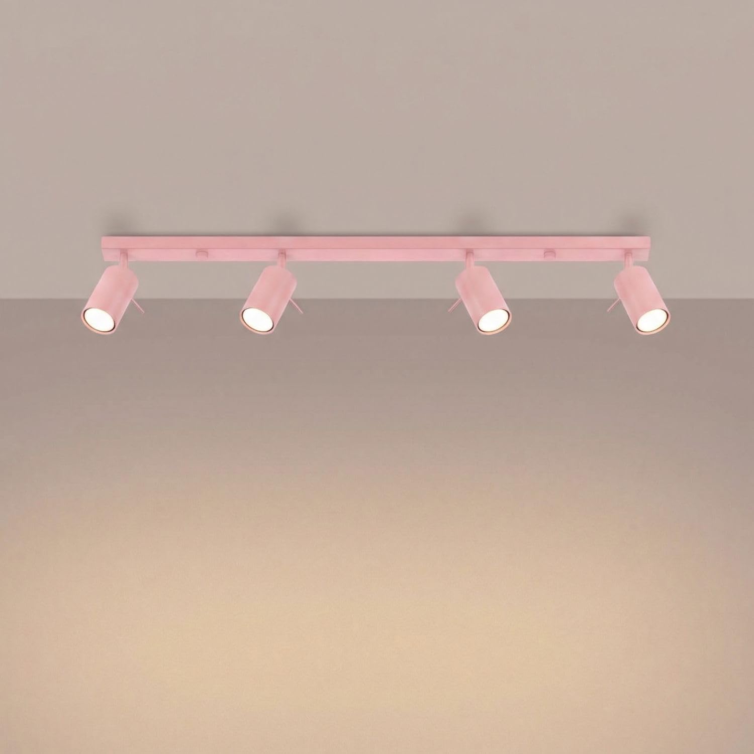 Licht-Erlebnisse Deckenspot Stahl Rosa flexibel GU10 4-flammig stilvoll gemütlich blendarm Schlafzimmer Flur L:80 cm Deckenlampe Wohnzimmer