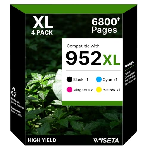 Image of 952XL Ink Cartridges Replacement for HP 952 Ink Cartridges, 4 Pack | 952XL for HP 952 Ink Cartridges High Yield Work for HP 8710 Printer Ink Cartridges,Use with 8720 7740 8210 8715 8702 Printer