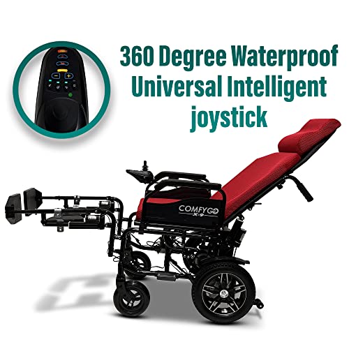 Malisa Comfortable Electric Wheelchair For Adults, Automatic Reclining Power Wheelchairs, Dual Motorized Folding Wheel Chair, Portable Travel Wheelchair With Headrest (Red, 20Ah Battery) #TOP6