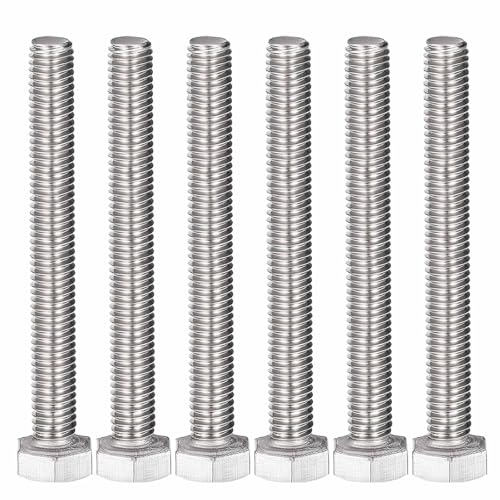 Image of MroMax 6Pcs M8 x 65mm Hex Head Screws Bolts, 304 Stainless Steel 18-8, Fully Threaded, External Hex Drive, for Mounting Chair, Handles, Rail, Pump, Wheels, Antenna Parts, Boat and Plastic Bumpers | 304 Stainless Steel 18-8, Fully Threaded, External Hex Drive, for Medium Motor Fixing and Guardrail Installation