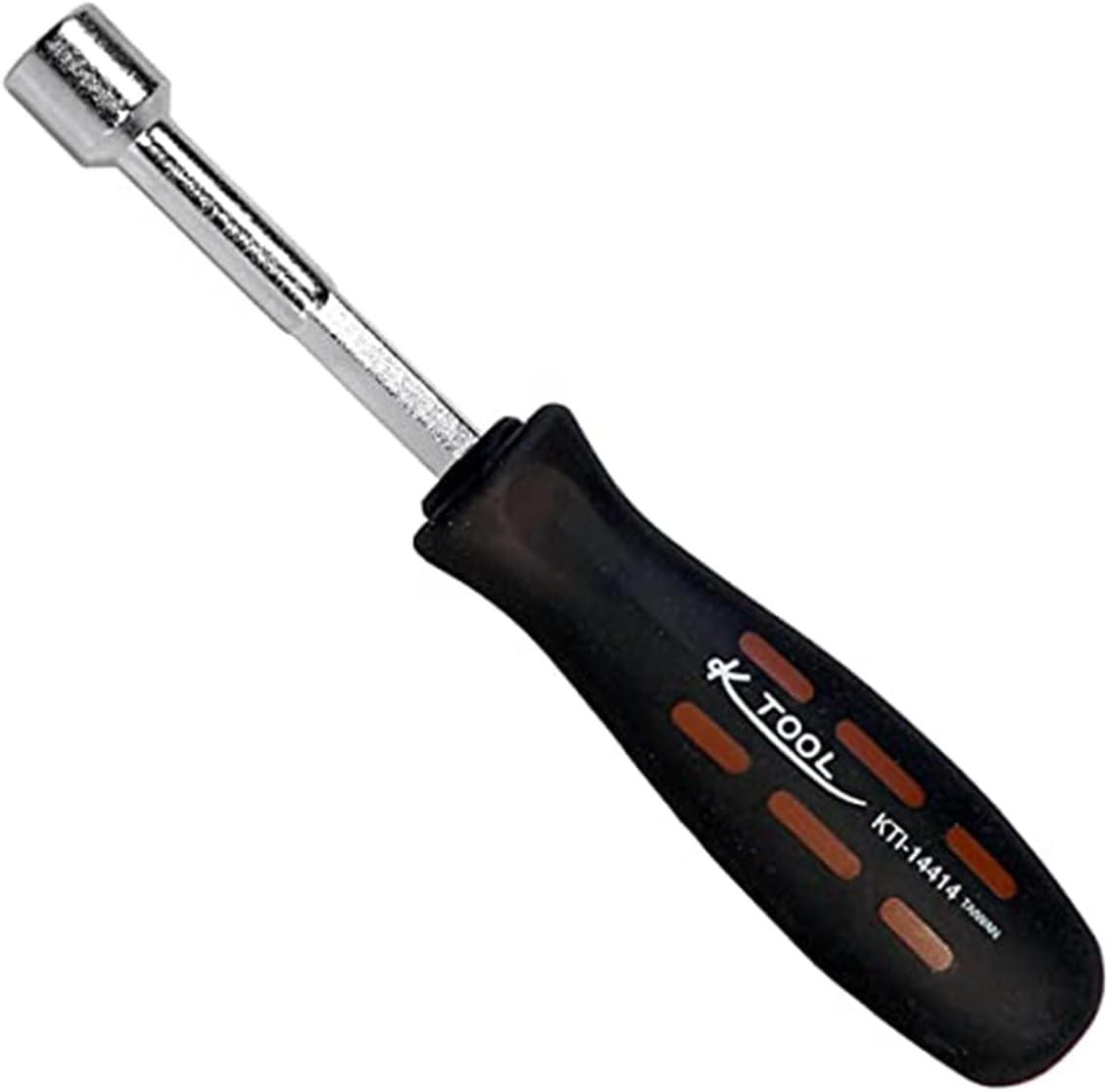 K Tool International 14414 7/16" SAE Nut Driver Set for Garages, Repair Shops and DIY, 3" Length, Alloy Steel Sockets, Hollow Round Shaft, Ergonomic Soft Grip Handle, Color Coded, Brown/Black