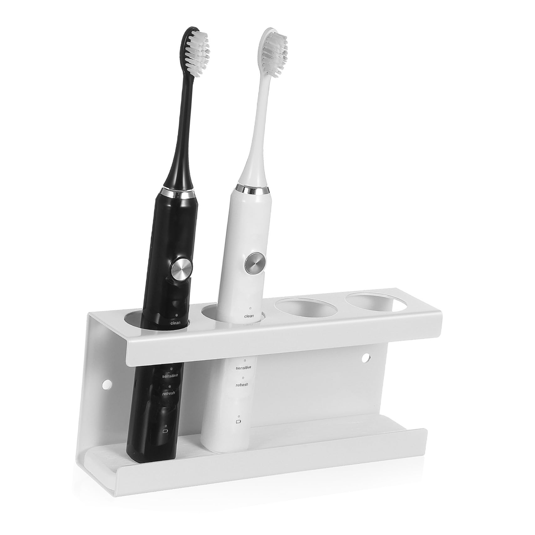 ERINGOGO Portaspazzolino da Parete Organizer per Bagno Scomparti in Acciaio Inox Supporto per Spazzolini Elettrici e Dentifricio Design Salvaspazio
