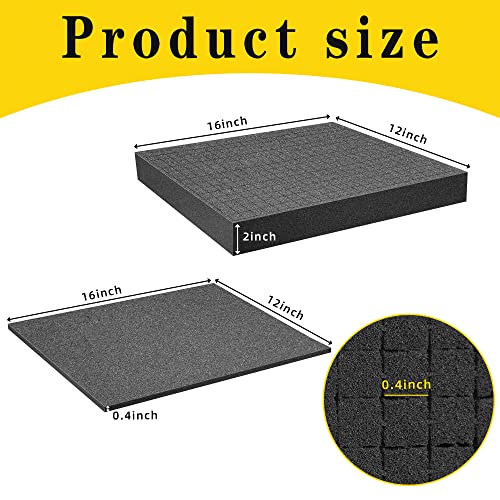 Image of 4 Pcs Pick Apart Foam Insert, 2 Size Pre Cube Sheet Foams with Bottom Use | 16 Inch Length Tool Box Foam, Elastic Packing Foams for Board Game Box Cases Storage Drawer