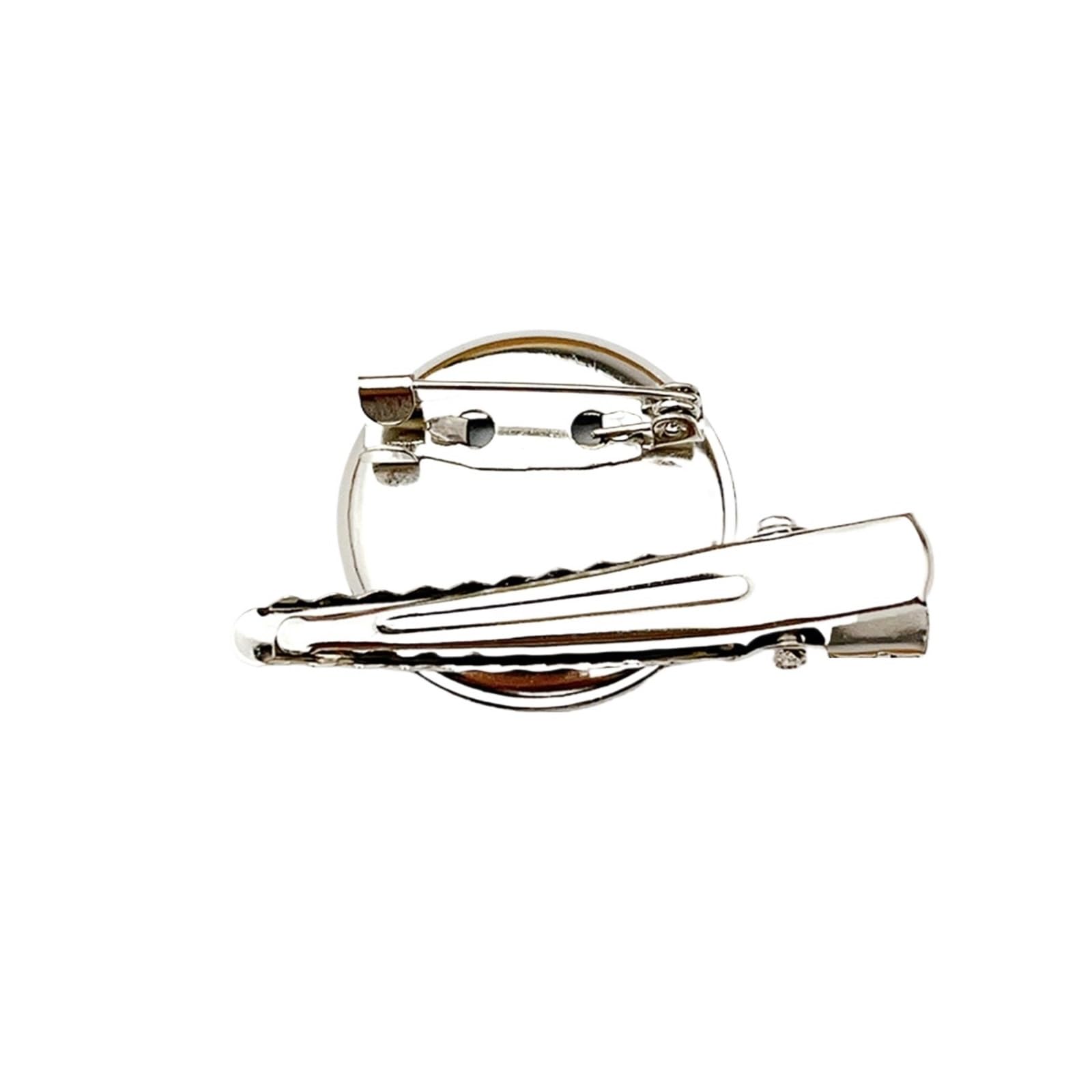 Broche en Forma de Disco de Hierro, 24/120 Uds., 24/30mm, Base, bandejas, Broche DIY Hecho a Mano, Accesorios de joyería (Color : Brooch Base 2.4, Size : 120Pcs)