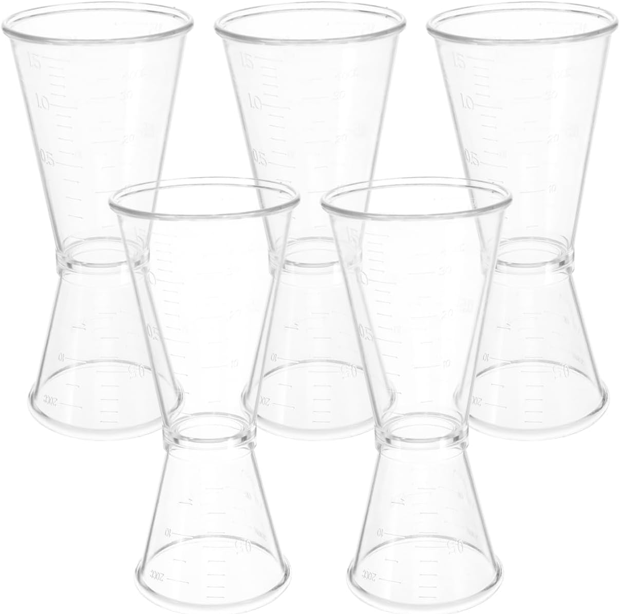 ULTECHNOVO Double Head Measuring Cup 4Oz Clear Plastic Bartender Jigger for Accurate Cocktail and Alcohol Drink Mixing Bar Tool