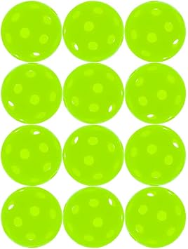 Lime Green Vision-Enhanced Poly Pickleballs (12 Pack) by Jugs
