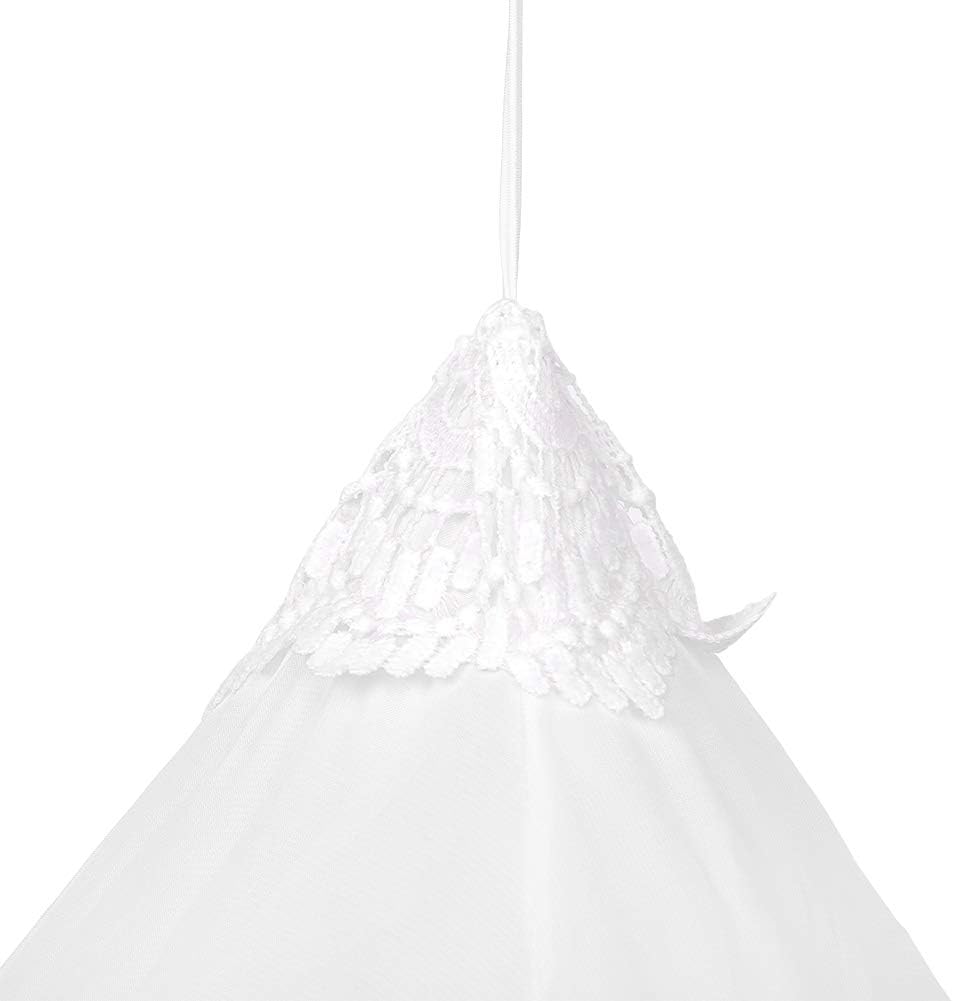 Princess Bed Canopy, Play Tent, Reading, Nice Decoration Canopies Yarn Girl Dome Netting Castle, Effective Protection Lace Decor Bed Mosquitos Net, Light Blocking (White)