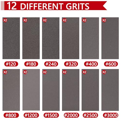 image for Romeda 24PCS 3 x 4 Inch Sanding Sponge Set, 120-3000 Grit Soft Foam Ha