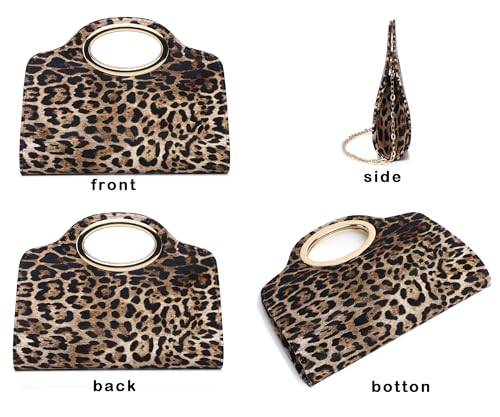 Image of Top Metal Handle Clutch Bags for Women, Evening Handbag Shoulder Crossbody Purse with Chain