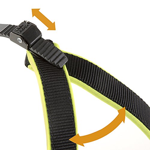 Ferplast Peitoral ergonômico para cães AGILA FLUO 3, Sistema de fechamento prático com cordão, Amare
