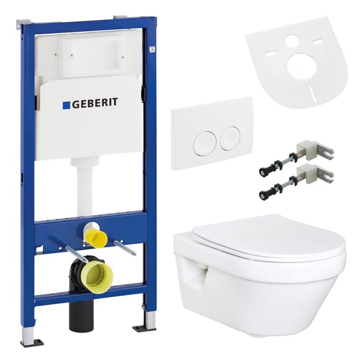 Belvit Villeroy & Boch Wand WC Set, spülrandlos, Geberit UP100, Weiß