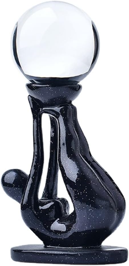 Yoga Women Crystal Holder with Ball Crystal Display for Globe Celestial Athlete Design for Decor Crystal Marble Display (Style D)
