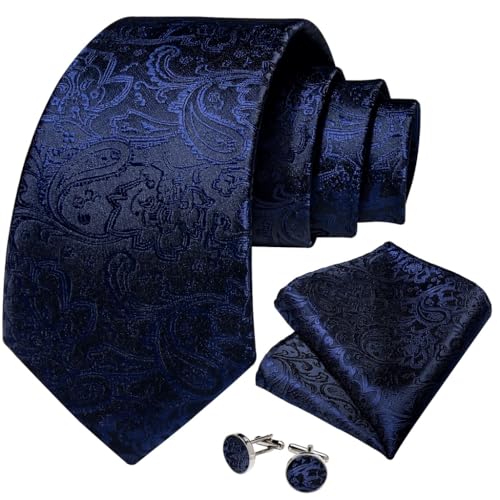 Conjunto de corbata para hombres estilo Paisley de seda