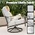 NATURAL EXPRESSIONS Patio Furniture Set,4 Piece Outdoor Conversation Metal Swivel Rocking Chairs Set with Hand-Woven Rope High Back,Sturdy Hand Brushed Wood Grain Finish Frame,6" Cushions for Yard