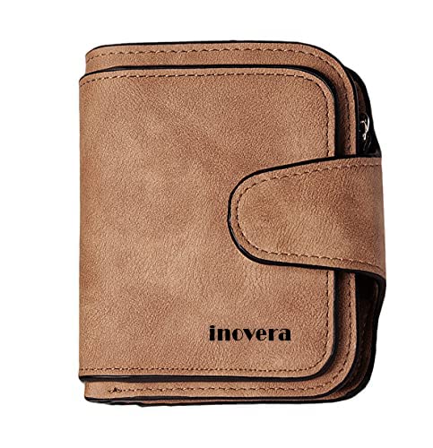 INOVERA (LABEL)Women's Vegan Leather Tri-fold Fashion Card Coin Holder Small Wallet (KK29)