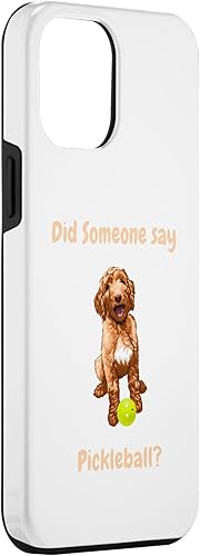Miniatura 3 de Funda para iPhone 12 Pro Max Cute Golden Doodle Puppy jugando Pickleball