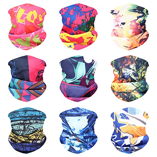 Luxina 6-12Pcs Balaclava for Dust Wind UV Sun Protection, Neck Gaiter Headwear, Bandana Outdoor for Women Men Face Scarf, Headwear,Face Bandana
