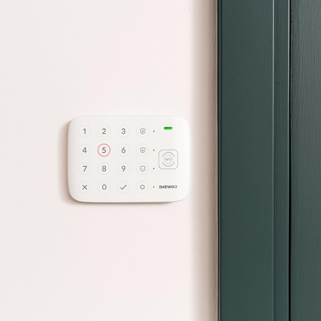 Daewoo Security - Pack Alarme Maison WiFi Vigilia VIG103 – sans Fil sans Abonnement, Caméra Full HD, Sirène Extérieure, Détecteurs Mouvement & Ouverture, Compatible Animaux, App Mobile