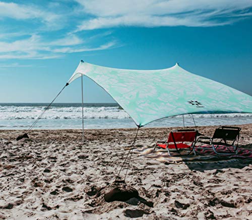 Image of Neso Grande Portable Beach Tent Sun Shelter - Lightweight Beach Shade Canopy - Easy Setup for Family Outings - Patented Reinforced Corners - UPF 50+ Sun Protection - 7ft Tall, 9 x 9ft