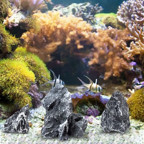 Image of VOKOY 2.5lb Natural Seiryu Stones, Aquarium Rocks Decoration Aquascaping Stone Landscaping Model for Fish Tank Decor Terrariums Paludariums Reptile Enclosures Gardens, 2-6 inches