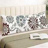 Seitenschläferkissen Bezug Einfach Kissenbezug 60 x 180 Blumen, Pregnancy Pillow Cover Schlafqualität Seitenschläferkissen, Doppelseitig Drucken Kissen für Seitenschläfer Stillkissen Bezug, Cod482