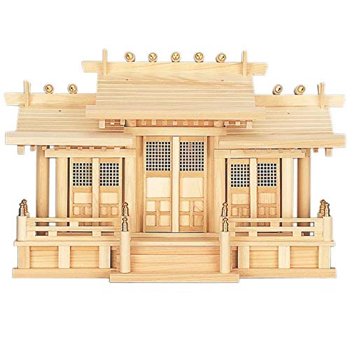 神棚の匠 三社神棚 格子付三社・丸柱 御簾付 ■外寸 高さ39cm×幅63cm×奥行23cm 神棚 国産 モダン コンパクト シンプル おしゃれ