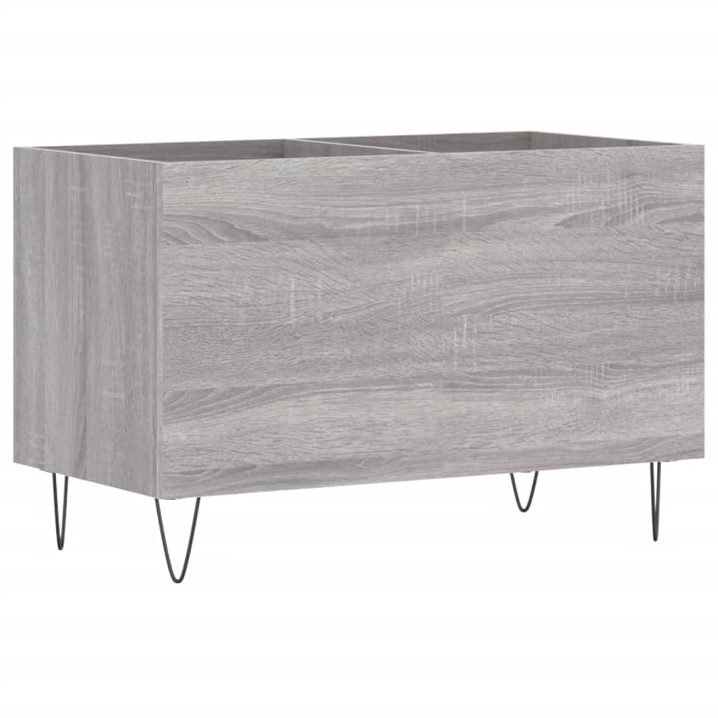 Armadio per dischi grigio Sonoma, 74,5 x 38 x 48 cm, scaffale in vinile LP | Cassettiera vintage in vinile con gambe in metallo resistenti per il tuo soggiorno. Offre un supporto stabile per giradischi.
