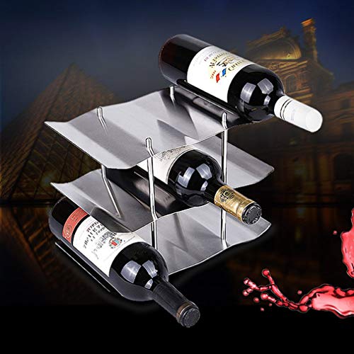 Soporte para botellas de vino de acero inoxidable 3 niveles miniatura 2