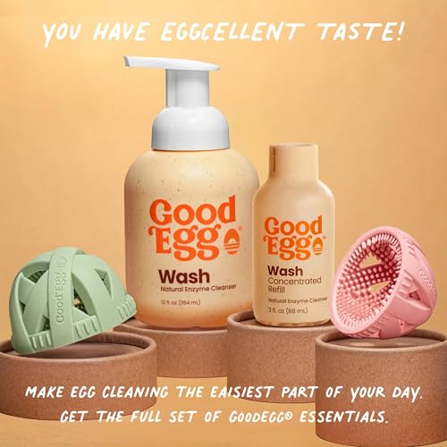 Image of GoodEgg Egg Wash Natural Enzyme Wash Spray with Foaming Pump, Refillable 12floz Bottle, Chicken Egg Cleanser, Coop Accessories, As Seen On Shark Tank