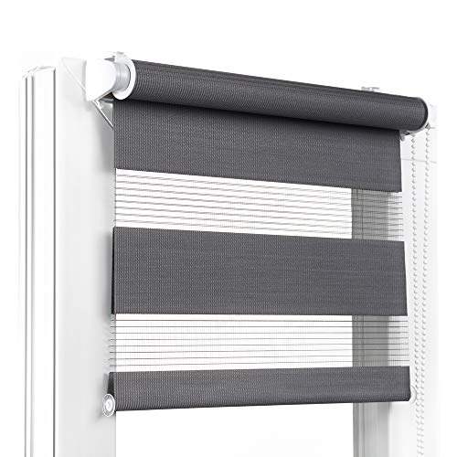 Fenster DEKOR - Rollos für Fenster Dunkelgrau - Klemmfix Rollo ohne Bohren...