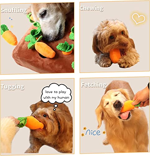 KOMUNJ Intelligenzspielzeug für Hund Interaktives Spielzeug Plüsch Karotte Schnüffelteppich Kau Und Kinderspielzeug Schnüffeltraining Stressabbau Haustier Puzzle Spiel