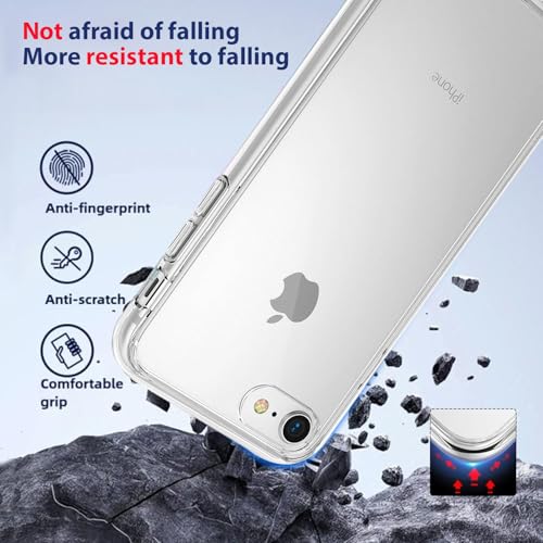 Image of KACA Clear Back Cover Case for Apple iPhone SE 2020 /2022 /iPhone 7 /iPhone 8 |Case for iPhone SE 2020 /2022|Shockproof Bumper TPU Protective Design|Apple iPhone SE 2020 /2022 Back Cover- Transparent