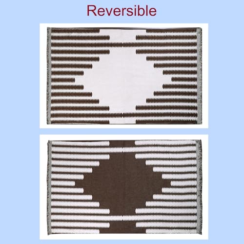 Image of The Furnishing Tree Reversible Double Sided Chenille Sofa Cover, Anti-Slip Couch Cover, Comfy Sofa Towel for All Seasons, 5 Seater (3+1+1), Brown