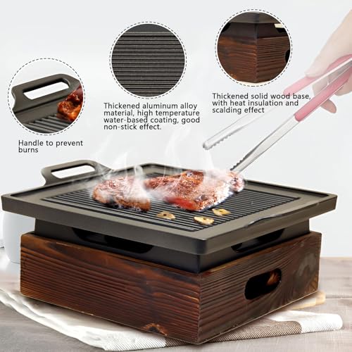 Barbacoa japonesa portátil – perfecta para acampadas y reuniones familiares – Parrilla de mesa de 28 cm – Conveniente y práctico solut de cocina al aire libre