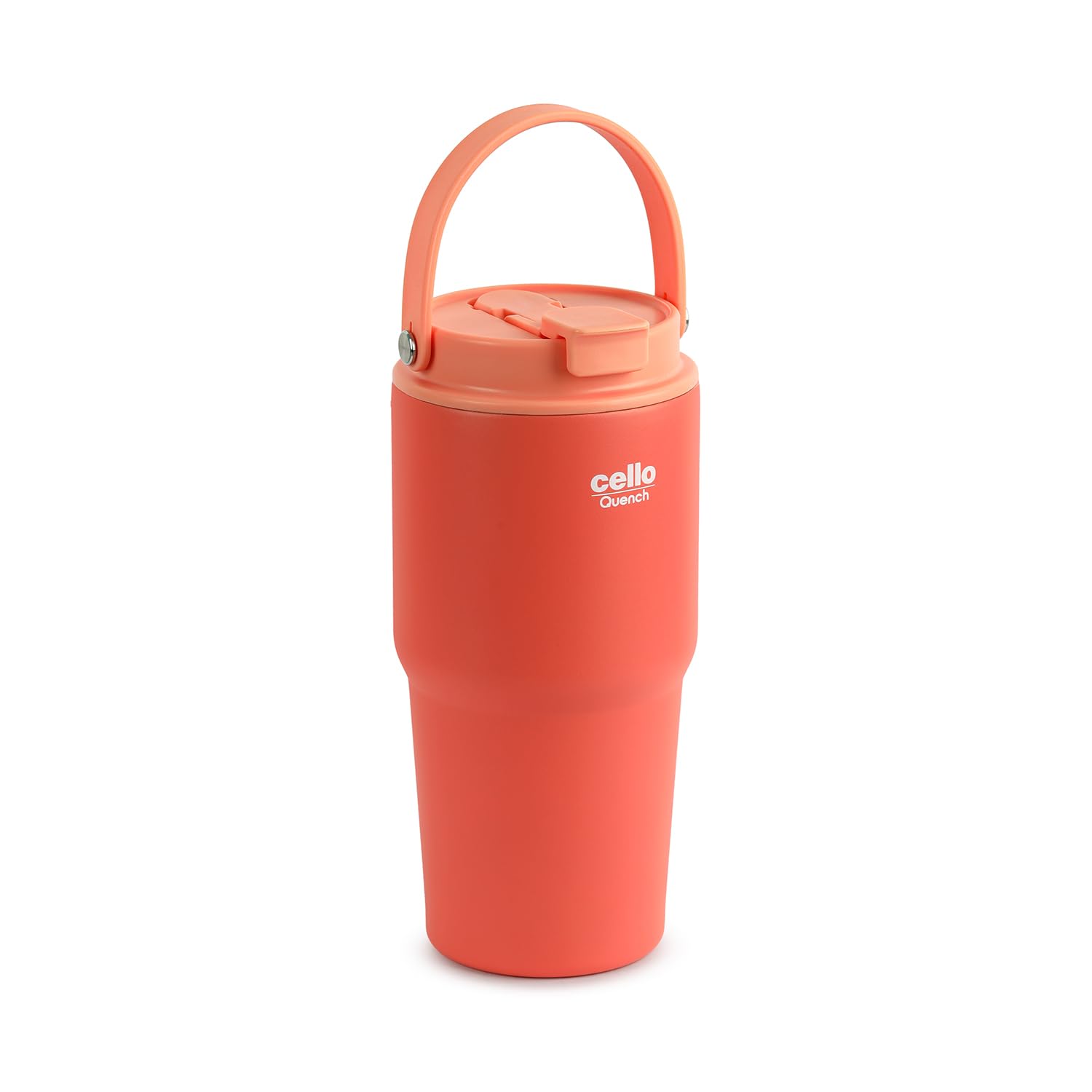 CELLO Quench Go 600 Insulated Stainless Steel Sipper Tumbler with Straw for Daily Use & Travel 600 ml Peach | Double Wall Vacuum Insulated Hot & Cold Leakproof Stainless Steel Mug Tumbler for Office-image-19