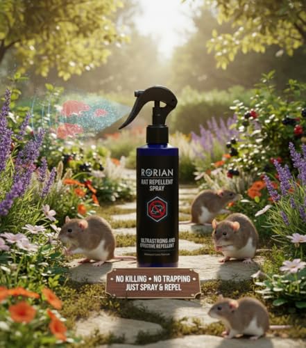 Image of RORIAN Rat Repellent Spray for Cars, Natural Mint Scent Engine Bay Protection, Non-Toxic Rodent Deterrent, Cruelty-Free & No-Kill Solution (200ml)