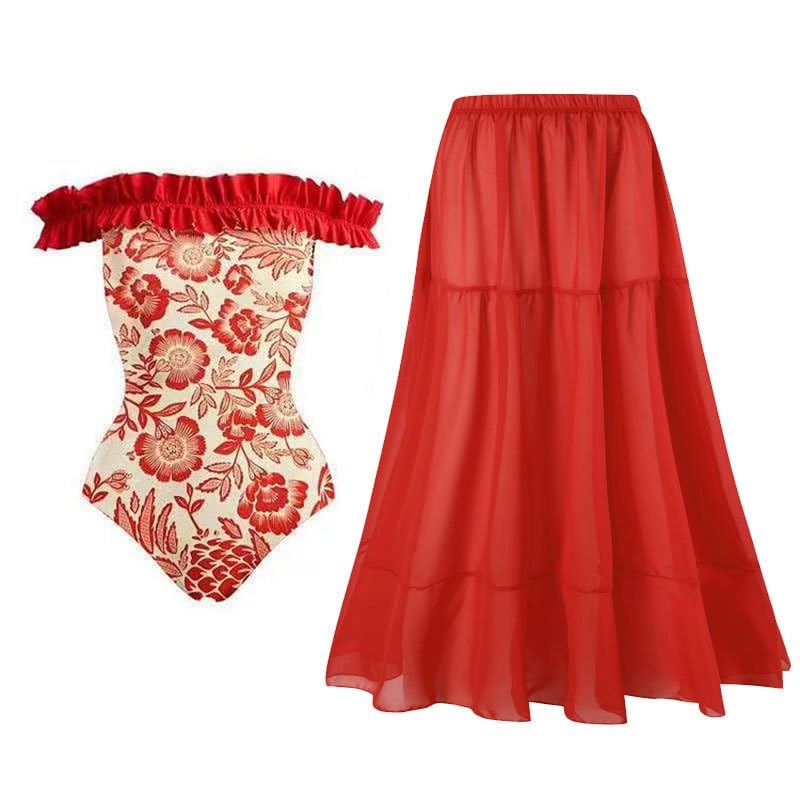 uxxnjfg Bañador Mujer Natacion Traje Elegante Dos Piezas Verano 2024 Reductores Barriga Swimsuit Estampado Flores Bañador Brasileño Bañadores