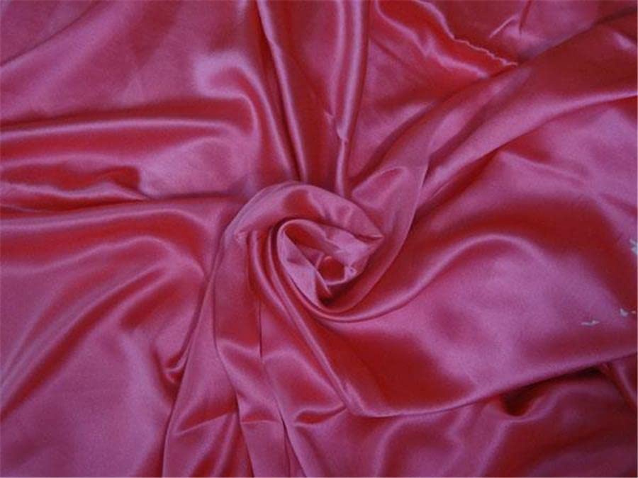 Tissu satiné 100% pure soie rose bubble gum 120g au mètre pour couture robe et lingerie
