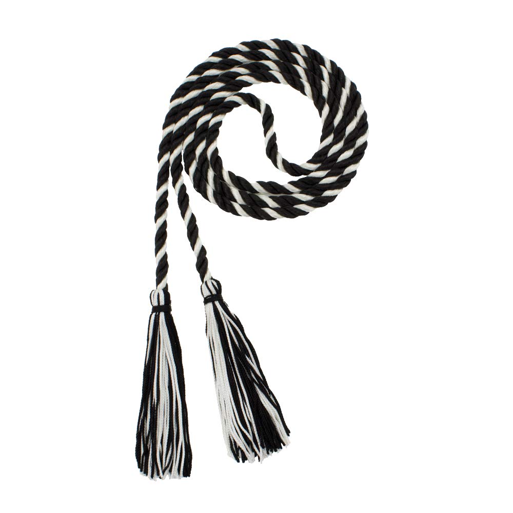Tassel Depot Graduation Honor Cord - Black/Natural - Every School Color Available - Made In Usa
