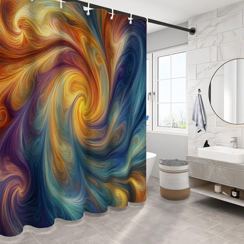 Rideau de douche abstrait 180x200 avec crochets inclus