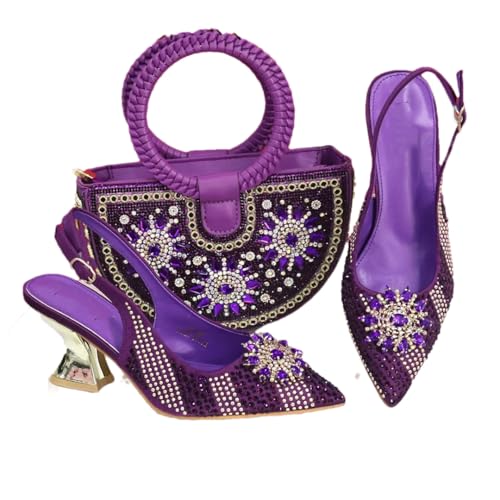 Ensemble chaussures et sac de soirée faits main avec talons hauts stables et élégants