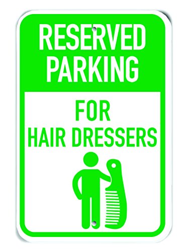 Panneau de parking pour coiffeur en plastique vert, signalétique de stationnement 30x45 cm