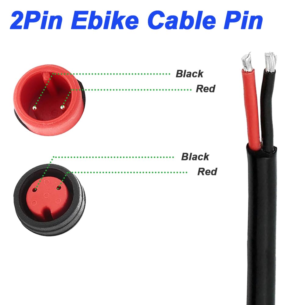 Ebike 2Pin Y-Splitter Extension Cable, wodoodporny męski na podwójny żeński przewód rowerowy 1 do 2 elctric do oświetlenia rowerowego, czujnik biegów i hamulec w zestawie