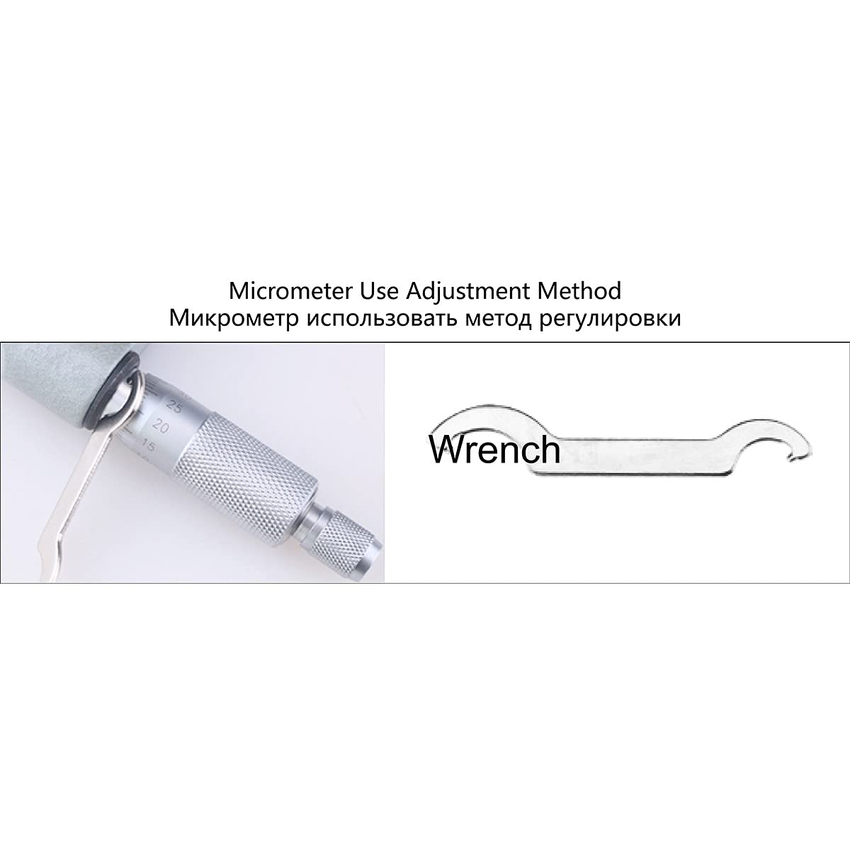Micrometro in Acciaio Inossidabile ad Alta precisione Campo di misurazione 0-25 mm Risoluzione 0,01 mm Incisione Laser in Acciaio Inossidabile