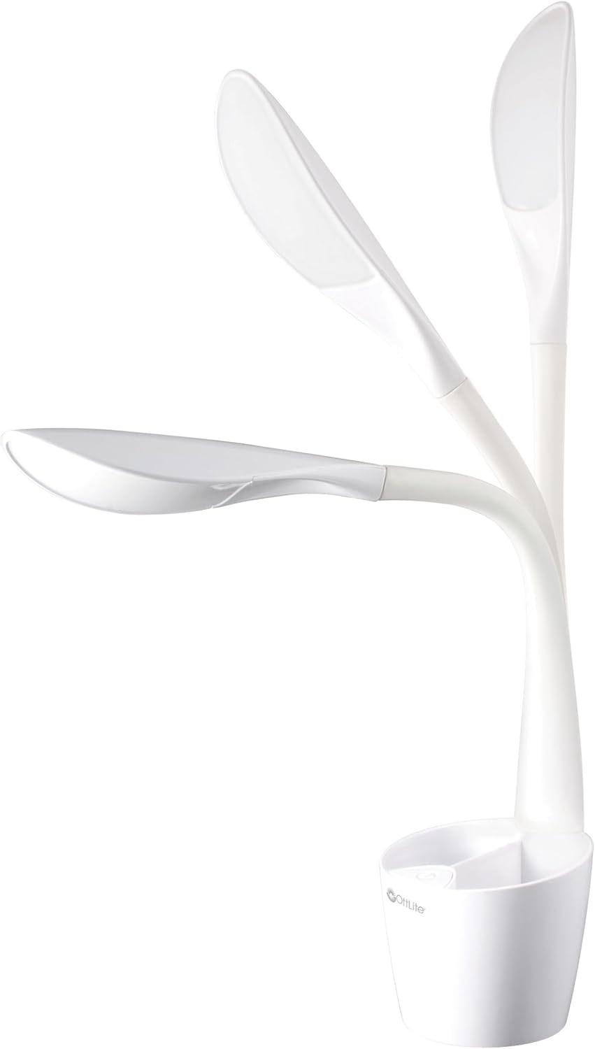 OttLite LED Desk Lamp Space Organizer with Flexible Neck Height - 4 Brightness Settings with Touch Activated Controls, Energy-Efficient Natural Daylight LEDs for Home Office, Desk, & Dorms